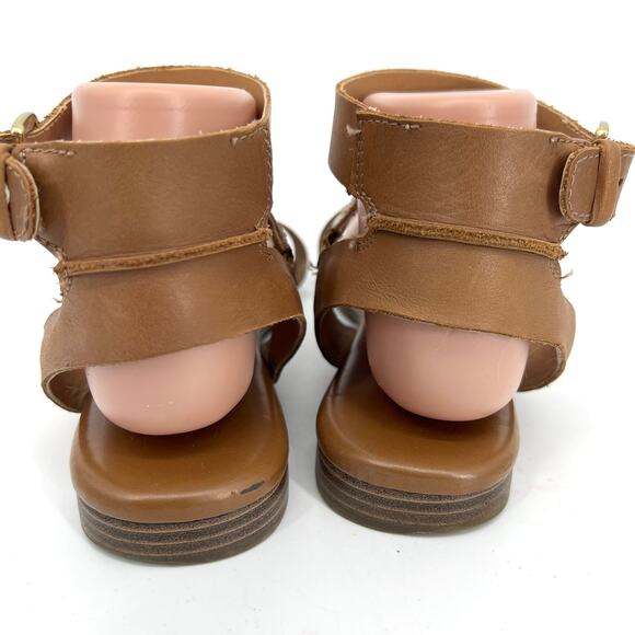 Franco Sarto Womens Gustar Tan Ankle Strap Buckle Closure Leather Sandals Sz 9 - Picture 4 of 8